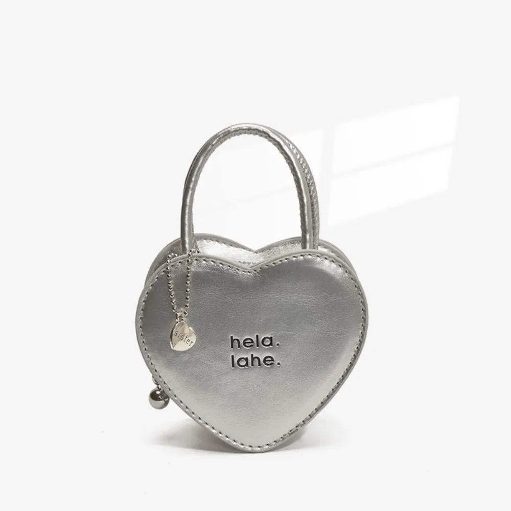 

Ins Solid Color Halterneck Heart Wallet Cute Small Women Coin Purses Multifunction PU Leather Shoulder Storage Bag Clutch