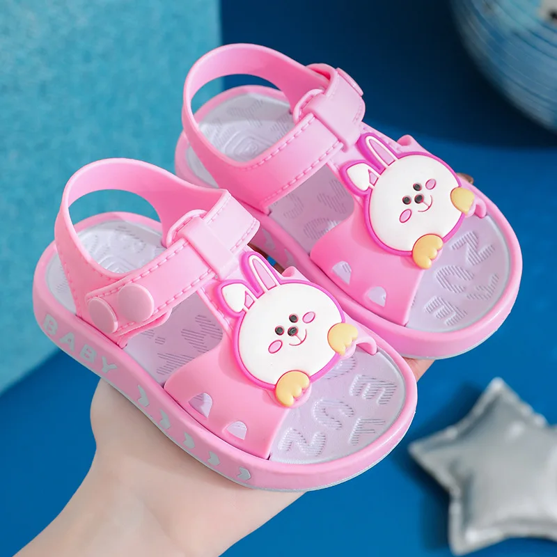 Letnie miękkie podeszwy antypoślizgowe 1-3 lata Cartoon Little White Rabbit Baby Walking Shoes dla chłopców i dzieci Sandały