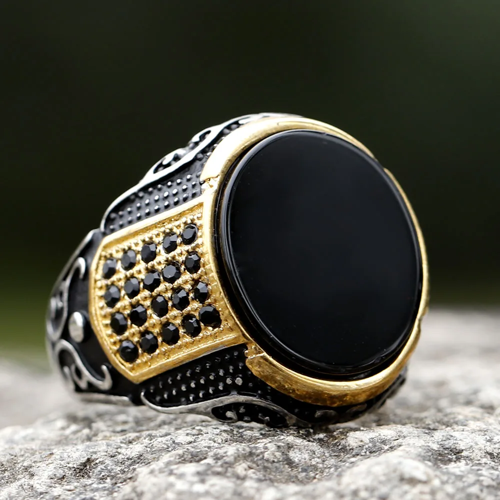 2023 وصول جديد تصميم الفولاذ المقاوم للصدأ الاتجاه الحجر الملون الرجال خاتم الموضة مجوهرات عالية الجودة شحن مجاني