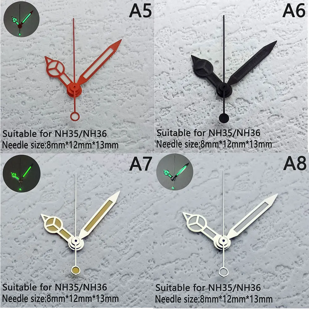Watch luminous watch needle suitable for nh34 nh35 nh36 8215 movement watch accessories hour, minute, hand, second hand