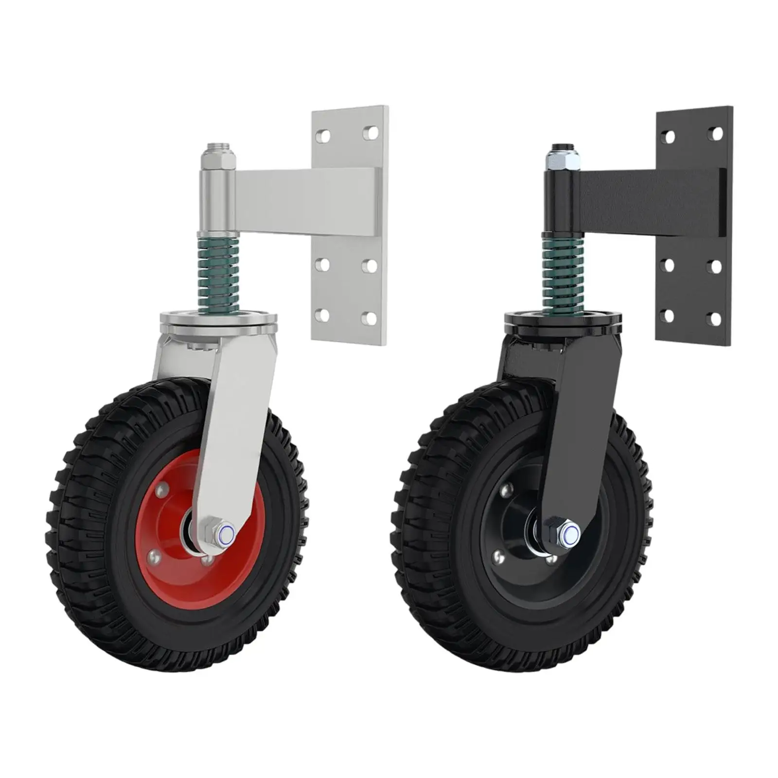 Gate Wheel 360 Degree Rotate Heavy Duty Spring Loaded Gate Caster Gate Support Wheel for Metal Gates Outdoor Gates Fence Gates