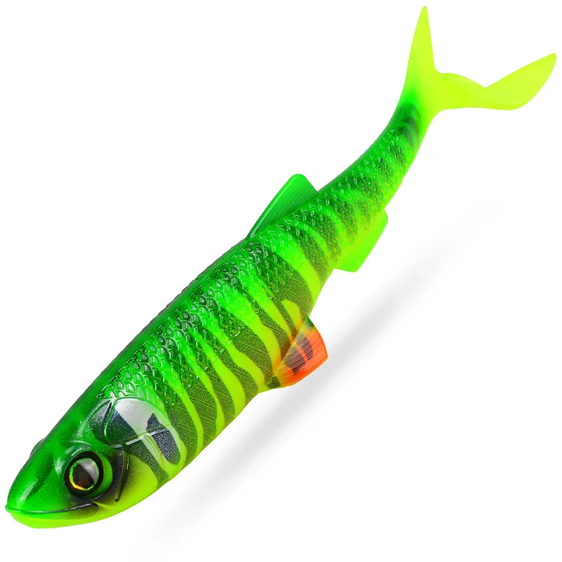 Sunlure 2/5/8 Stück T-Tail Weichköder mit 3D-realistischen Fischaugen, Swimbait, künstlicher Silikon-Shad-Köder für Bass, Salzwasser-Angelzubehör