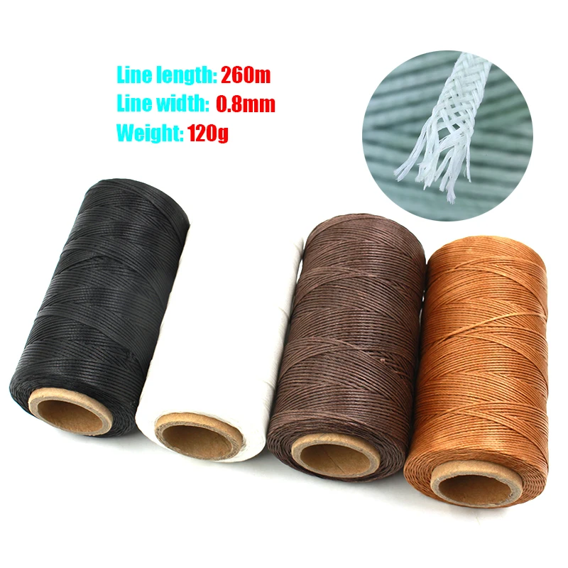 260M 150D Thickness Waxed Thread For Leather Waxed Cord For Diy Handicraft Tool Hand Stitching Thread Flat Waxed Sewing Line