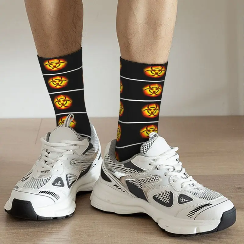 Calcetines de tripulación para hombre con logotipo de videojuego personalizado, novedad Unisex, juegos de zombis de terror, calcetines de vestir para primavera, verano, Otoño e Invierno