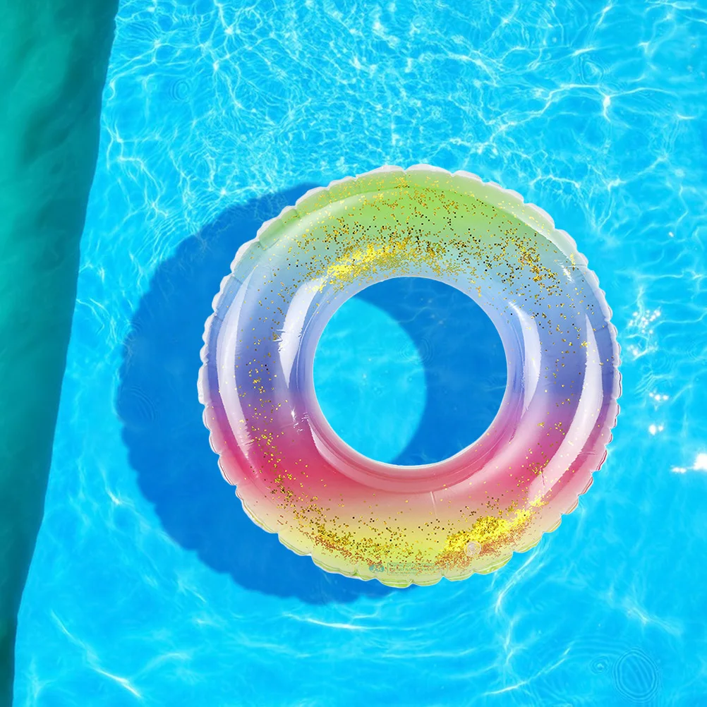 

1Pcs Rainbow PVC Inflatable Swim Ring Summer Pool Beach Floating Ring Swimming Recreation Summer Swimming Pool Toy