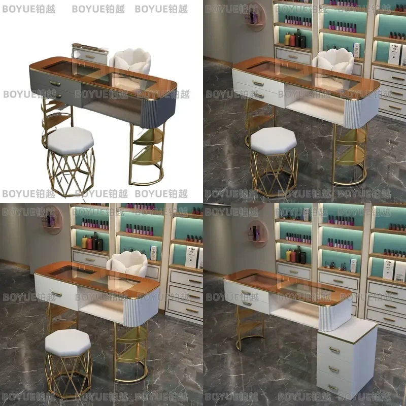 cream style manicure table Japanese economical glass single full set of light luxury simple manicure table