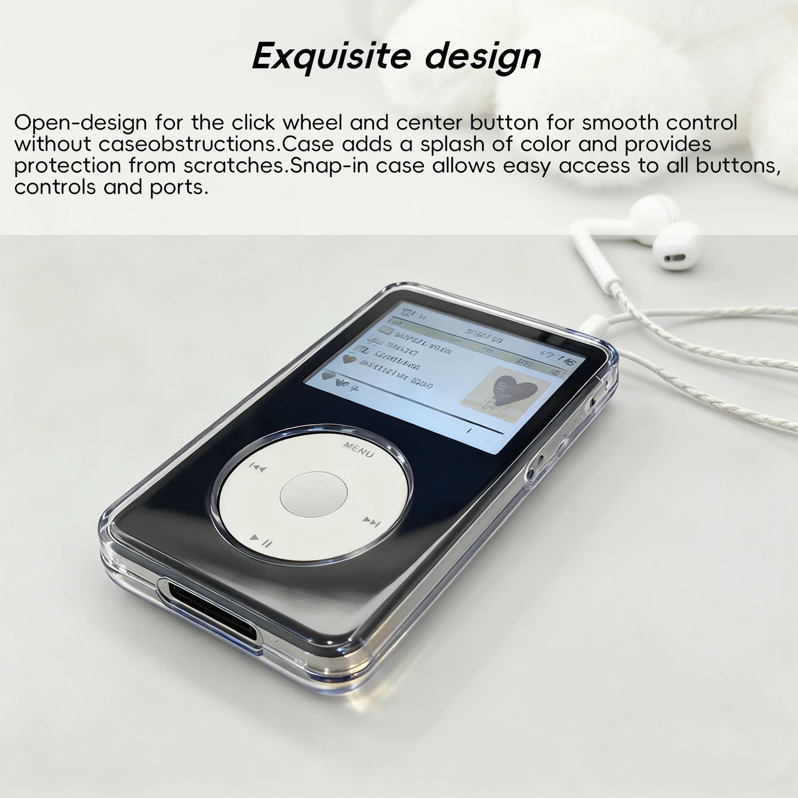 Dicke Version Klare Schwarz-Weiße Hartschutz-Hülle für iPod 5. 5.5. Generation Video 60GB 80GB 6. Generation Classic 160GB Schutzfolie – Detail 8