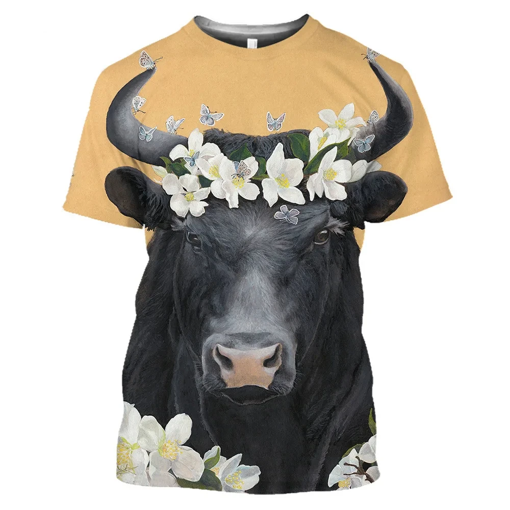 Spain Bull Shirt 3D Printed Men\'s T-shirt Short Sleeve Top Summer Men\'s T-shirt Round Neck Pullover Casual Mens Clothing