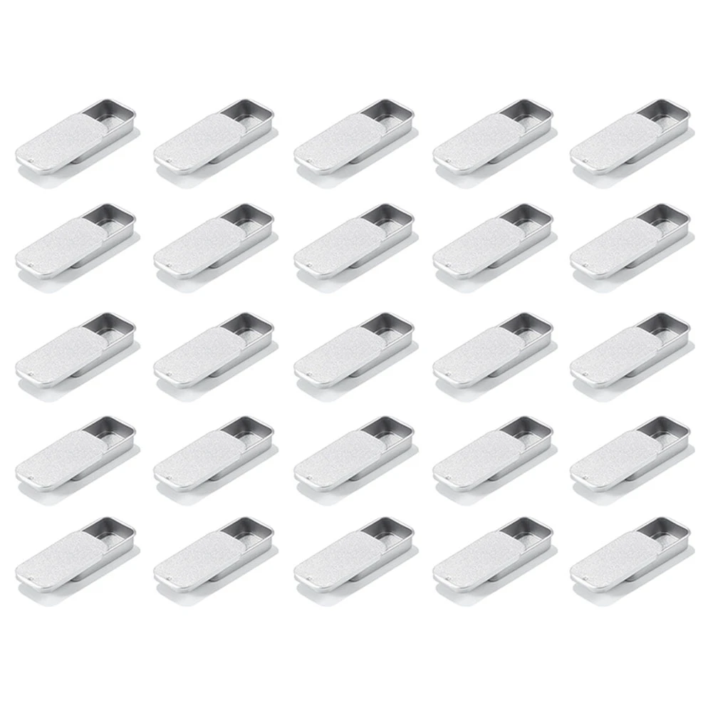 N21R 50PCS Metal Slide Top Containers, Metal Rectangular Sliding Lid Boxes for Candles Jewelry Crafts 50x25x10MM