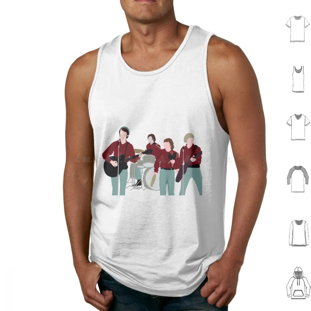 The Monkees Tank Tops Print Cotton Monkey Davey Jones Mickey Dolenz Peter Tork Mike Nezmith 60s Music Tv Show