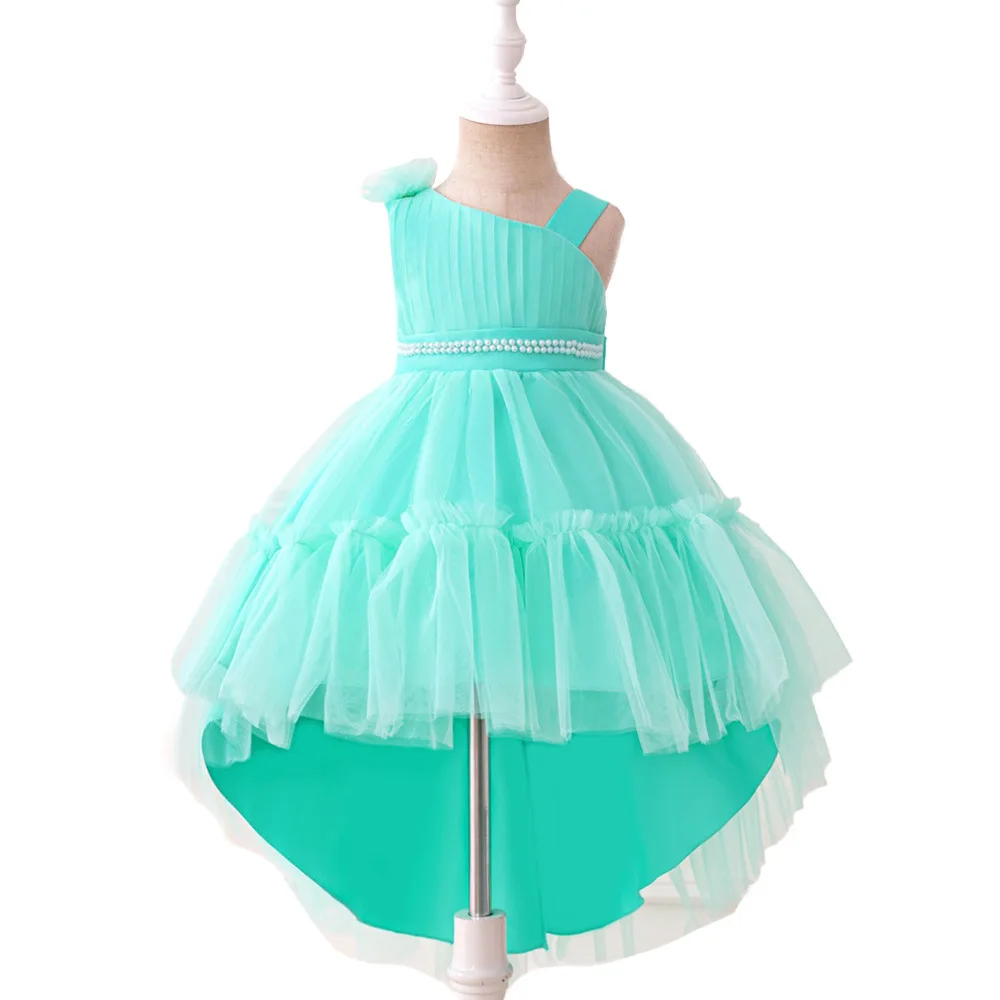 Baby Toddler Ruffled High-Low Flower Girl Birthday Party Graduation Ceremony Dance Party Dress