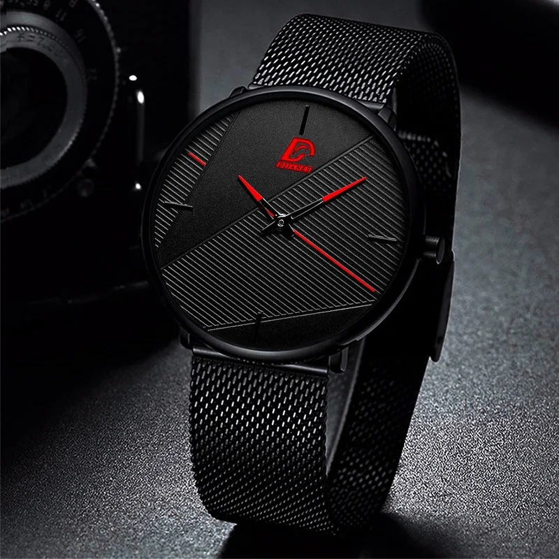 

reloj hombre Watches Mens 2022 Minimalist Men's Fashion Ultra Thin Watch Simple Men Business Quartz Wristwatch relogio masculino