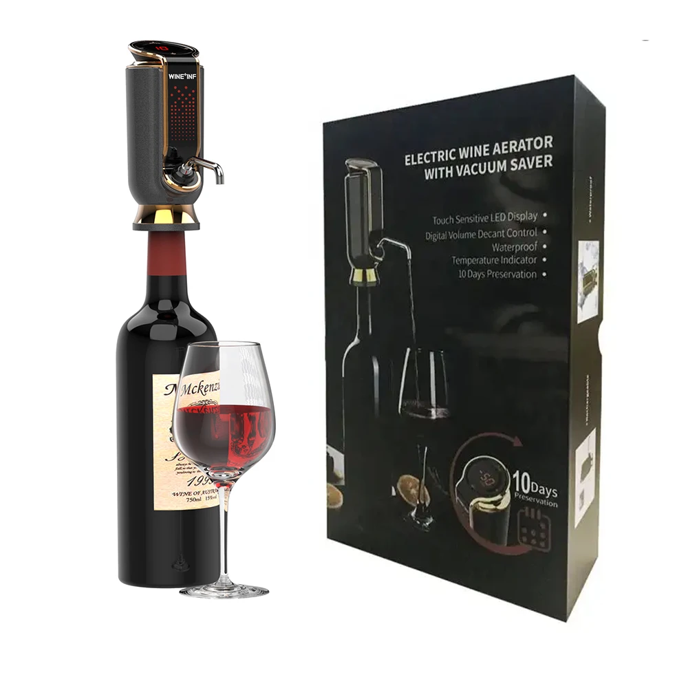 

Portable Rechargeable Electric Wine Aerator Pourer Automatic Electric Wine Decanter For 30 Days Preservation