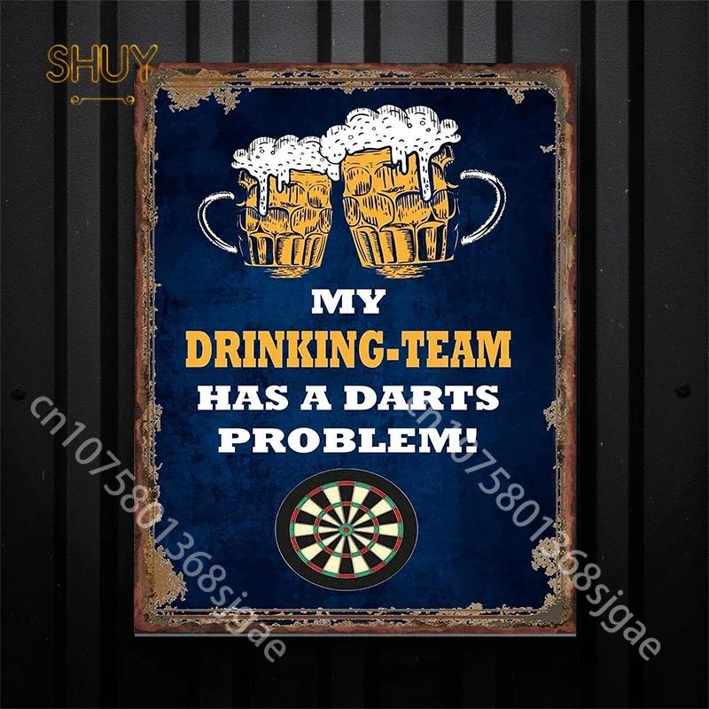 Dart Board Metal Sign Vintage Darts Tin Signs Beer Posters Plate for Room Club Cafe Bar Wall Decor Retro Plaques Home Decoration