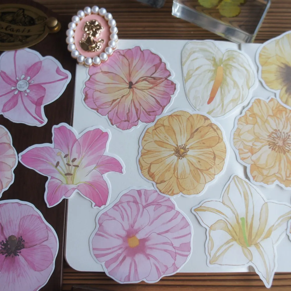 

20 Sheet Pink Blue Yellow Flower Background Design Paper Gift Tag Gift Decoration Scrapbooking DIY Paper