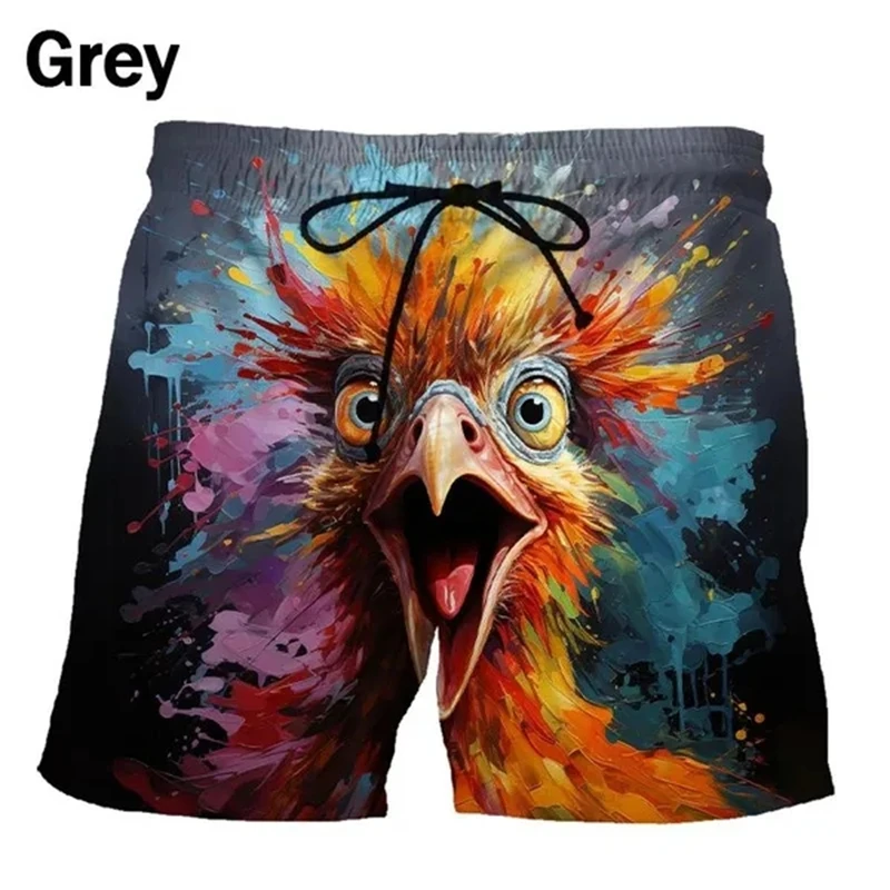 Zomer Mode Nieuwe Design Art Print 3d Kip Strand Shorts Voor Mannen Kinderen Casual Zwembroek Gym Board Ijs Heren Shorts