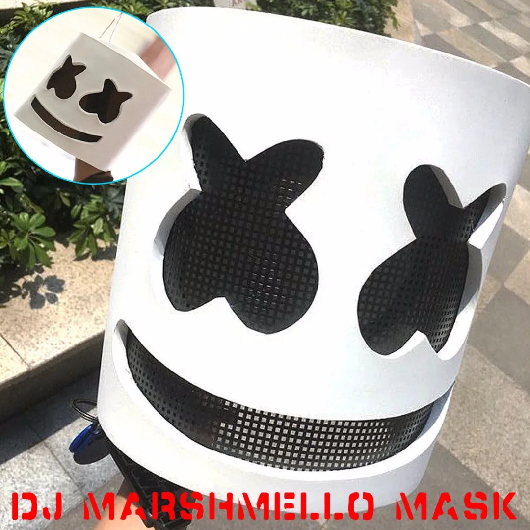 DJ Marshmello Mask Cosplay Costume Helmet For Party Electric Syllable Halloween