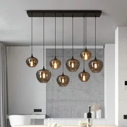 Modern Glass Chandeliers For Dining Tables Living Room Kitchen Office Coffee Hanging Lamp Nordic Home Pendan Light