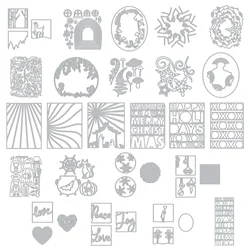 Metal Cutting Dies for Scrapbooking Card Making Holiday Christmas Word Background Embossing Frame Card Craft No Stamps