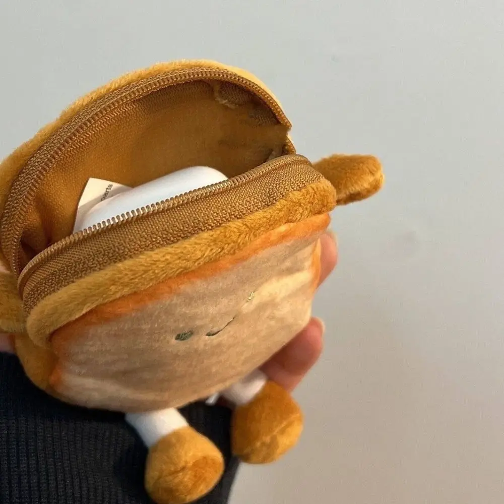 Nouveau Dessin animé Toast porte-monnaie Portable léger pièce de monnaie clé sac pain Mini sac de maquillage rouge à lèvres