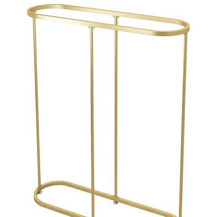 Movable floor-to-ceiling clothing store display rack Round men's and women's children's clothing Oval double-row hanger with