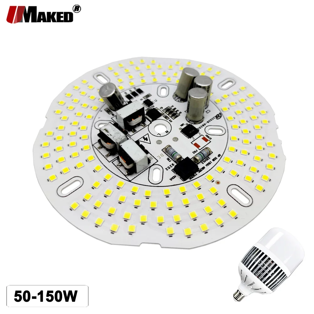 

5PC AC220V LED PCB Bulb Lamp Plate 50W 80W 100W 150W IC Driver No Flicker Lighting Source Panel For High Power Lamp Replace DIY