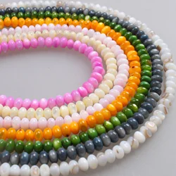 Natural Shell Beads Rondelle Beads Mother of Pearl Shell Loose Beads 3*5mm For Bracelets Necklace Diy Jewelry Making