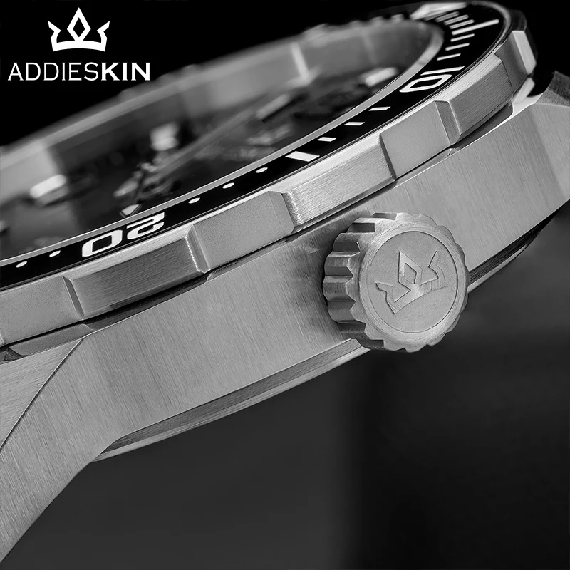 

Addieskin K009 Black Sandblasted Dial Ceramic Bezel Automatic Watch Men Sapphire Crystal BGW9 Luminous 200m Waterproof Stainless