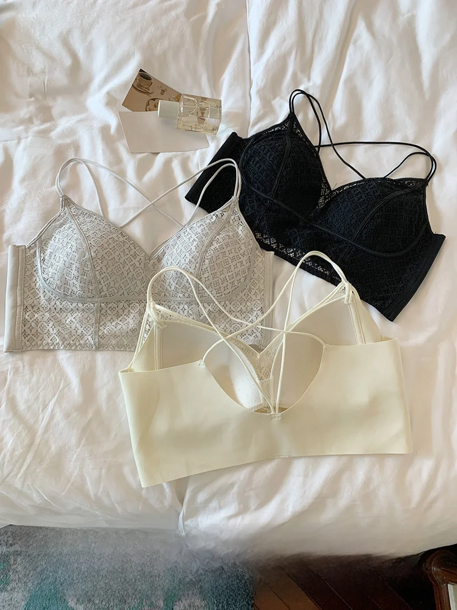 

Бюстгальтер JoyceBra Sweet Lace Cross Back, женское летнее легкое дышащее нижнее белье для небольшой груди и уменьшения объема боковых частей груди