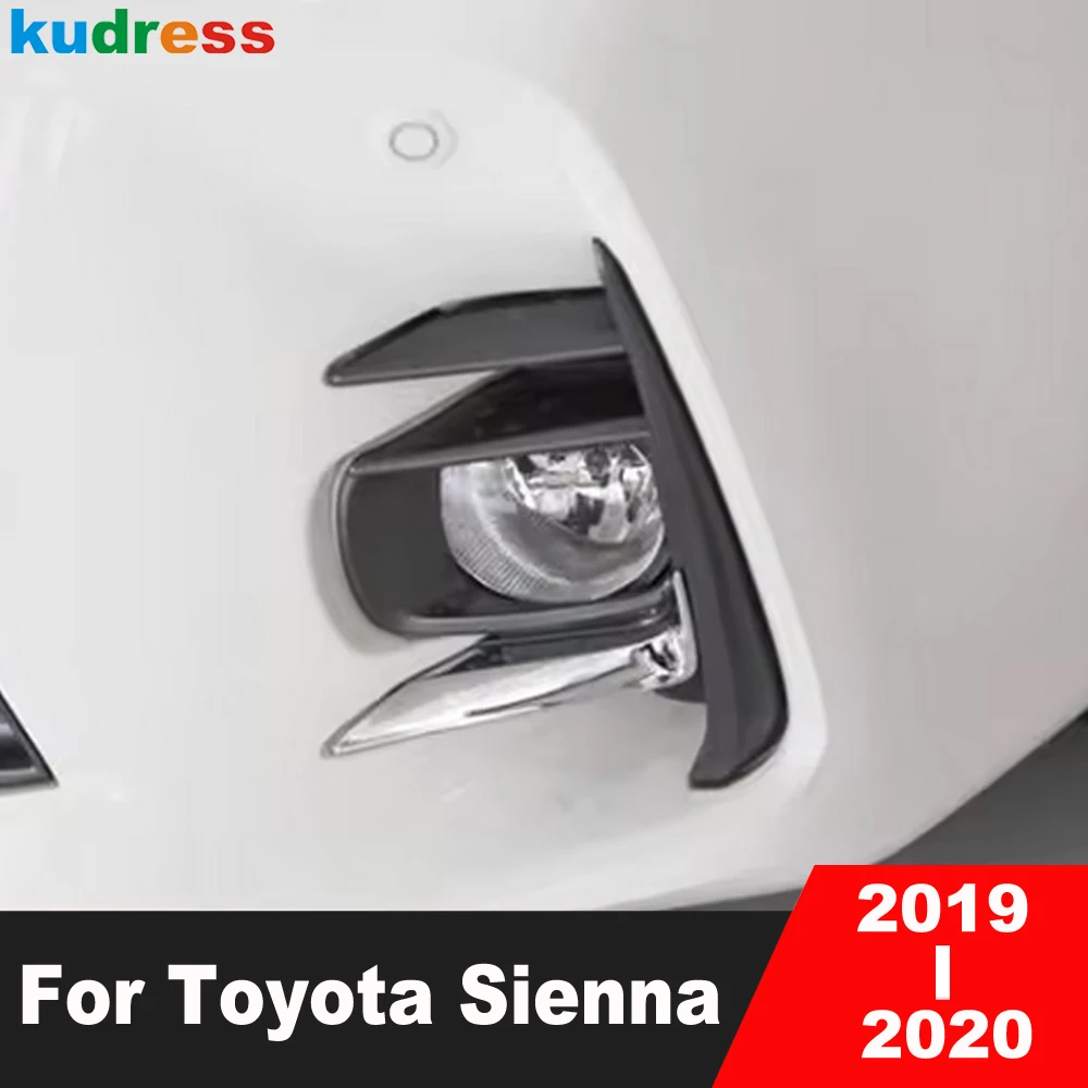 

For Toyota Sienna 2019 2020 Carbon Fiber Car Front Fog Light Lamp Cover Trim Head Foglight Bezel Garnish Trims Accessories