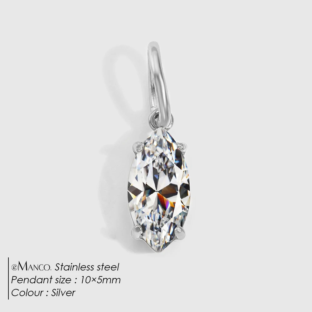 EMANCO 4/6/8/10MM Edelstahl Zirkon Geometrische Form Anhänger Schmuckherstellungszubehör DIY Zubehör