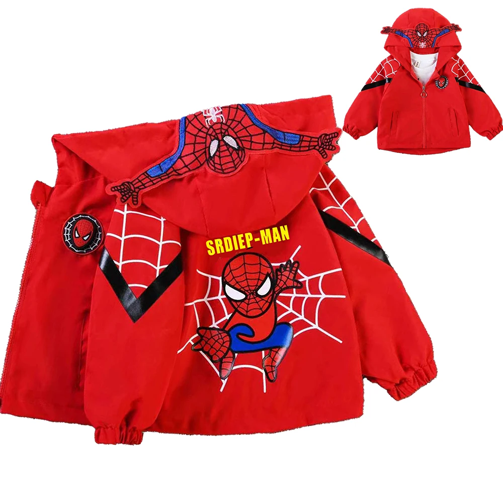 

Baby Boys Cartoon Spiderman Jacket for Kids Spier-Man Zipper Outerwear Winter Autumn Fashion Hooded Sweatshirt Halloween Clothes