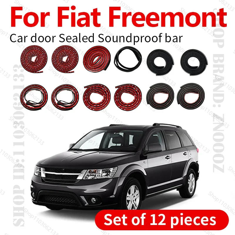 

For Fiat Freemont Car Door Seal Strip Rubber Double Layer Sealing Protector Soundproof Strip Dustproof Seal Strip 12PCS Set