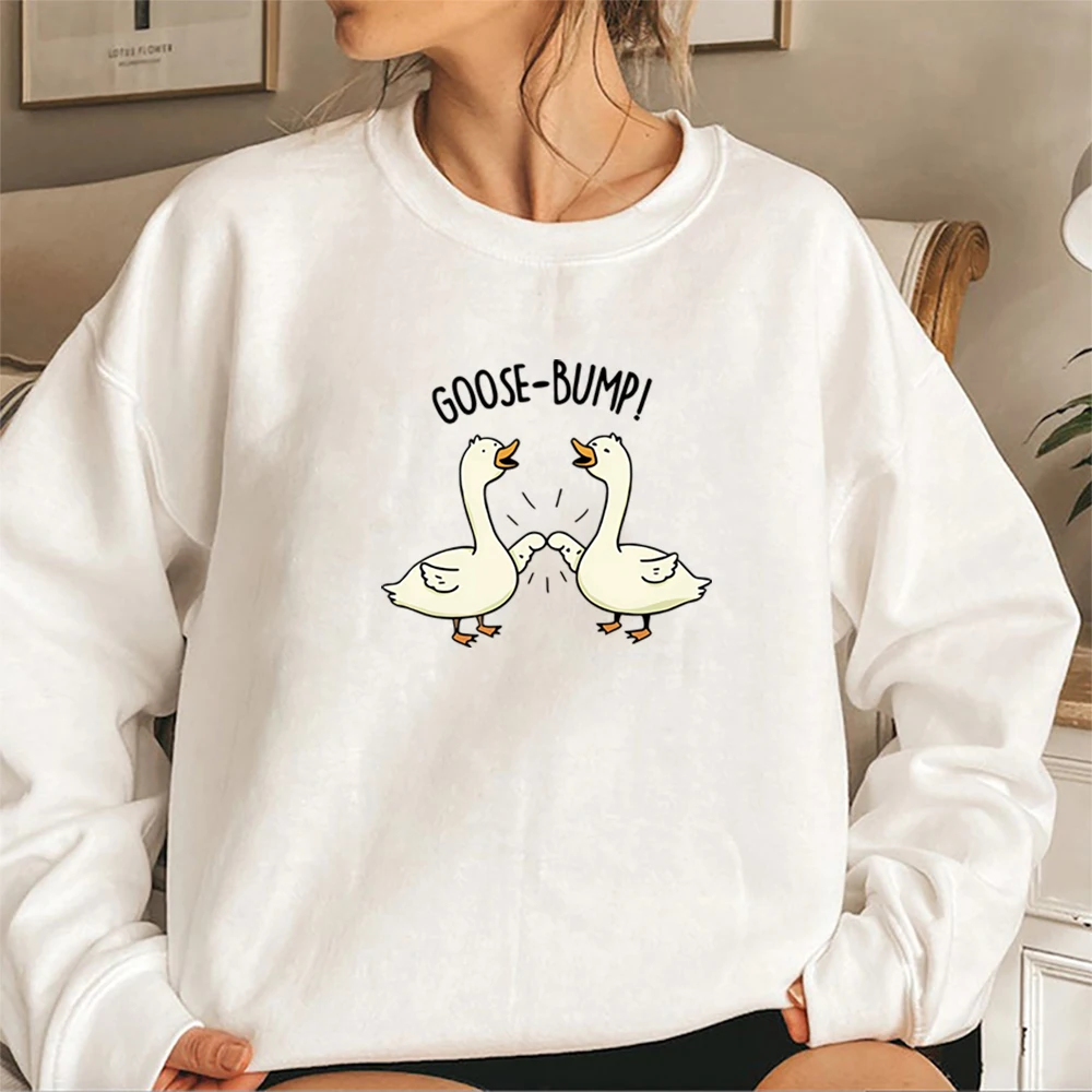 Goose Sweatshirt Silly Goose Hoodie Goose Bumps Pullover Funny Goose Animal Boho Sweater Unisex Cute Crewneck Sweatshirts Tops