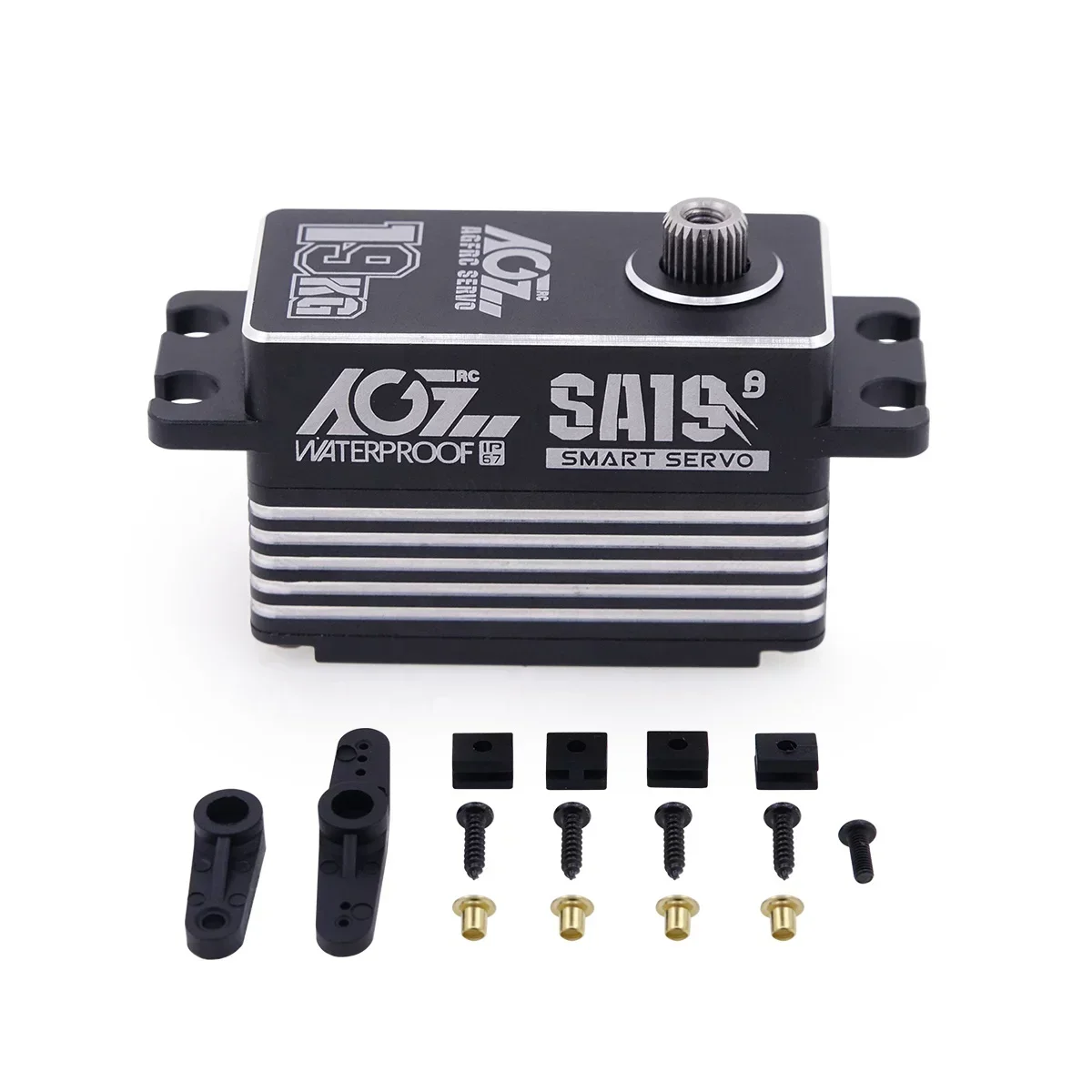 CNC Case Metal Gear 19kg 0.073 Digital Low Profile Smart Programmable Brushless Waterproof Servo for 1/10 RC Car