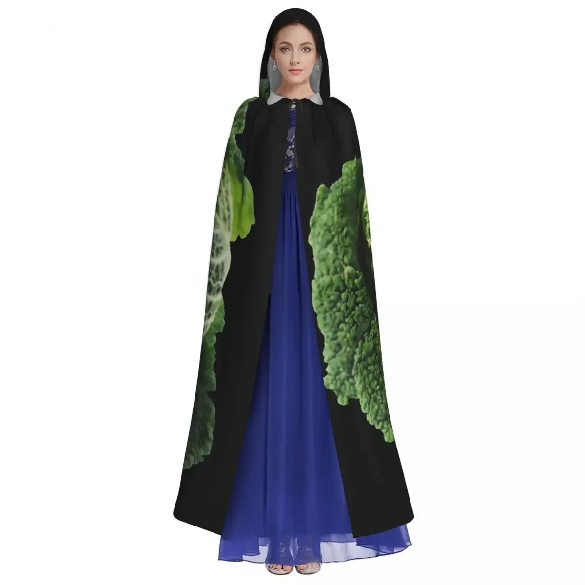 Cabbage Collard Greens Unisex Witch Party Reversible Hooded Adult Vampires Cape