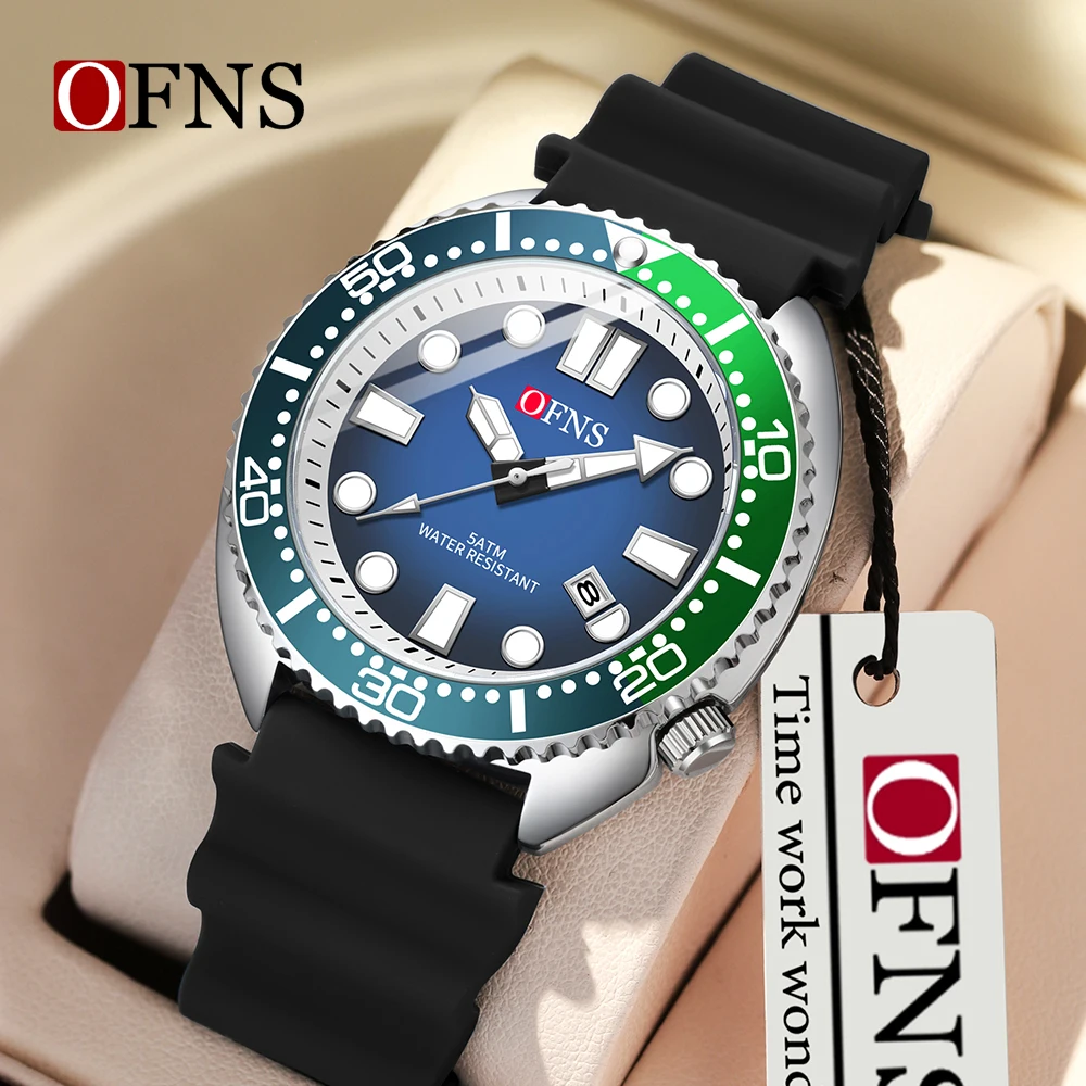 OFNS Top Brand 8033 Luxury Casual Men's Quartz Watch Night Light Waterproof Calendar Fashion Men's Quartz Watch 2024