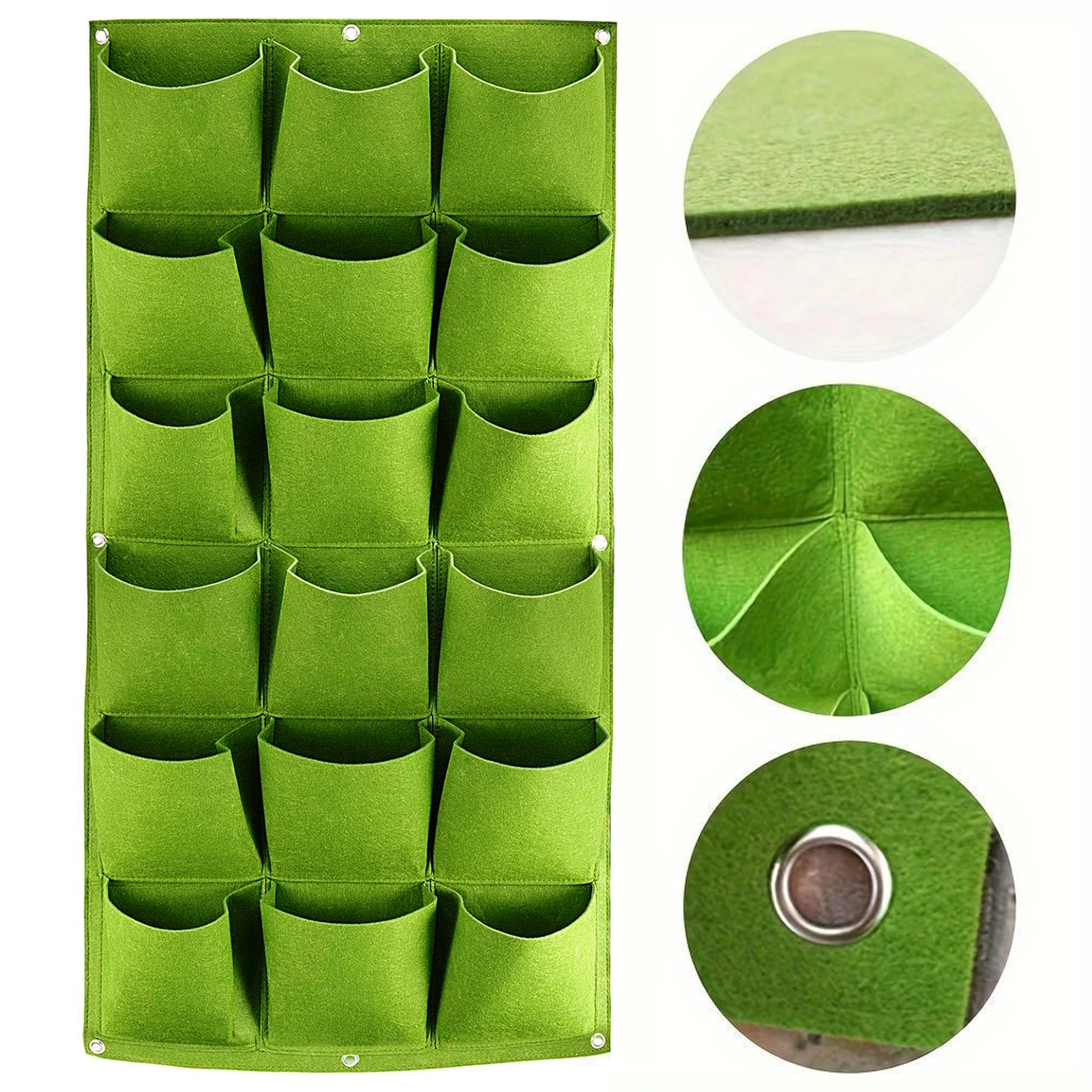 9/18 Pockets Felt Vertical Plant Grow Bag Planter Greening Flower Container for Flower Vegetable Herb Garden Planting Supplies