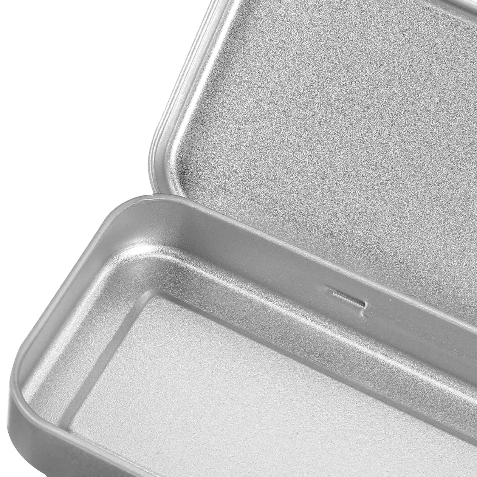 1Pcs Pencil Box Iron Tinplate Frosted Rectangular Metal Pen Case Large Capacity Storage for Student School Supplies Silver