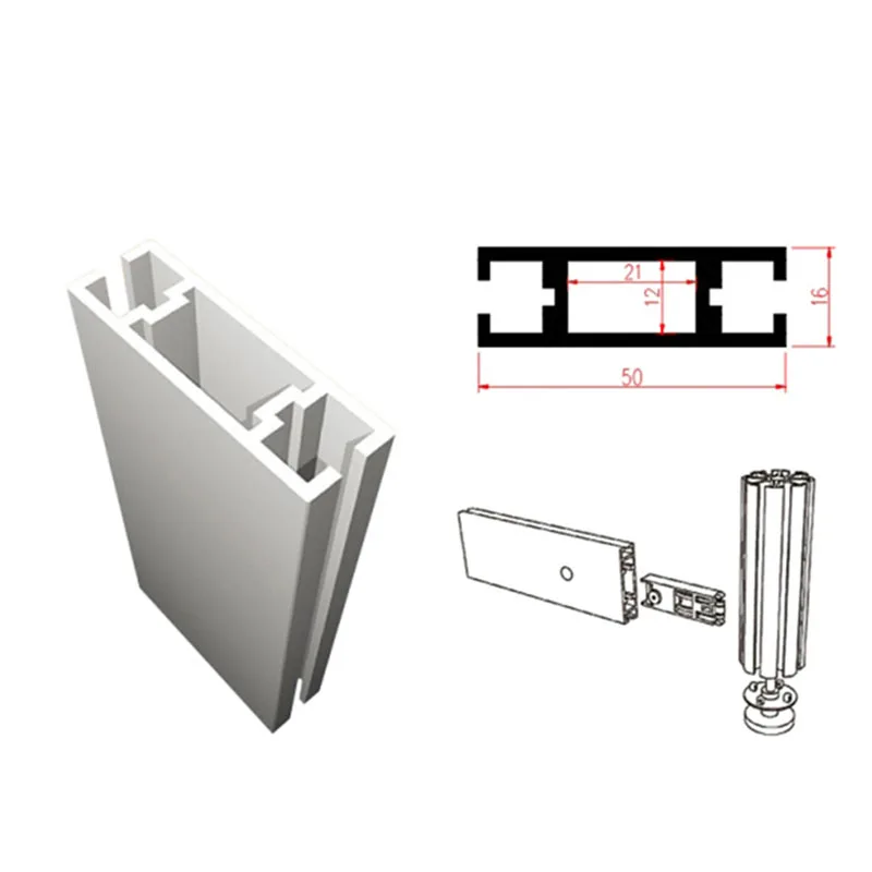 5pcs 50mm  Exhibition Stand Aluminum Profile 2-grooves Beam Extrusion 950mm length