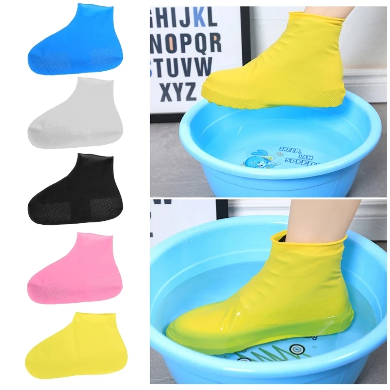 KX4B Durable Silicone Shoe Covers Non slip Shoes Protectors Footwear Clean and Dry