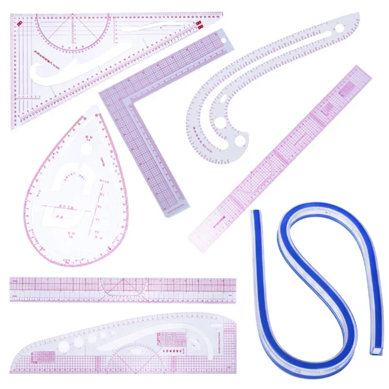 1pc French Curve Ruler Soft Patchwork Ruler Measure Tailor Drawing Template DIY Fabric Cutting Measuring Ruler Sewing Tool Kits