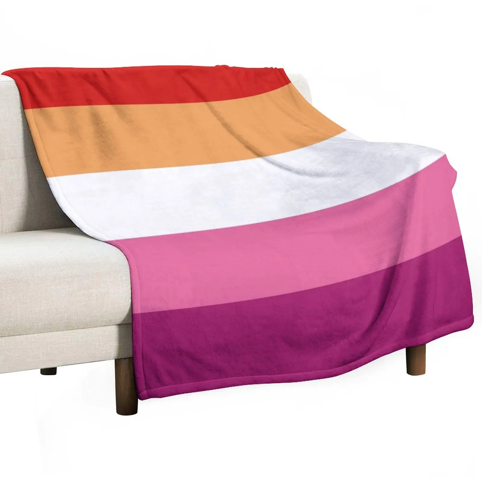 

LGBT - A Lesbian Pride Flag Throw Blanket Plaid on the sofa Thermal Thins Blankets