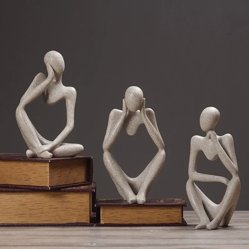 Vilead Nordic Abstract Sculpture Thinker Statue Resin Woman Figurine Office Home Decoration Accessories Decor Crafts Modern Art