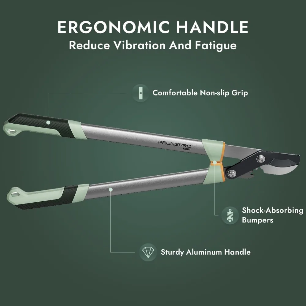 Loppers para aparar árvores, cortador de galhos, podador de árvores resistente, resistente à ferrugem, lâmina de aço afiada, aparador de membros de árvores