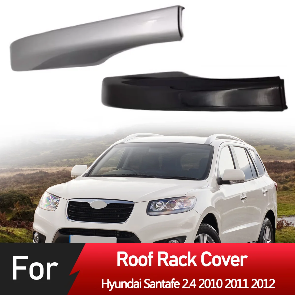 Roof Rack Cover For Hyundai Santafe 2.4 2010 2011 2014 Roof Luggage Bar Rail End Shell Plasitc Protection Cover Replacement