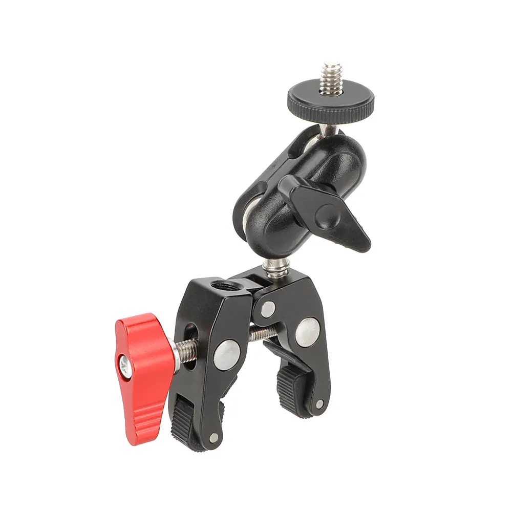 KIMRIG Metal Super Clamp with 360° Double Ball Head Magic Arm Clamp with 1/4