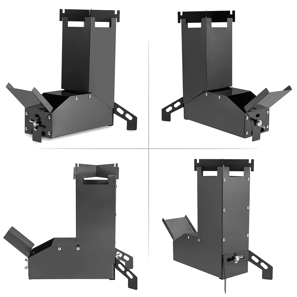 Lixada Outdoor Collapsible Wood Burning Stainless Steel Rocket Stove Backpacking Outdoor Camping Tent Stove Outdoor Furnace