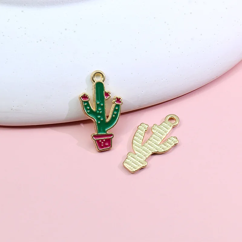 6 pieces of women's cactus earrings pendant keychain accessories, green tropical desert potted plant pendant earrings jewelry