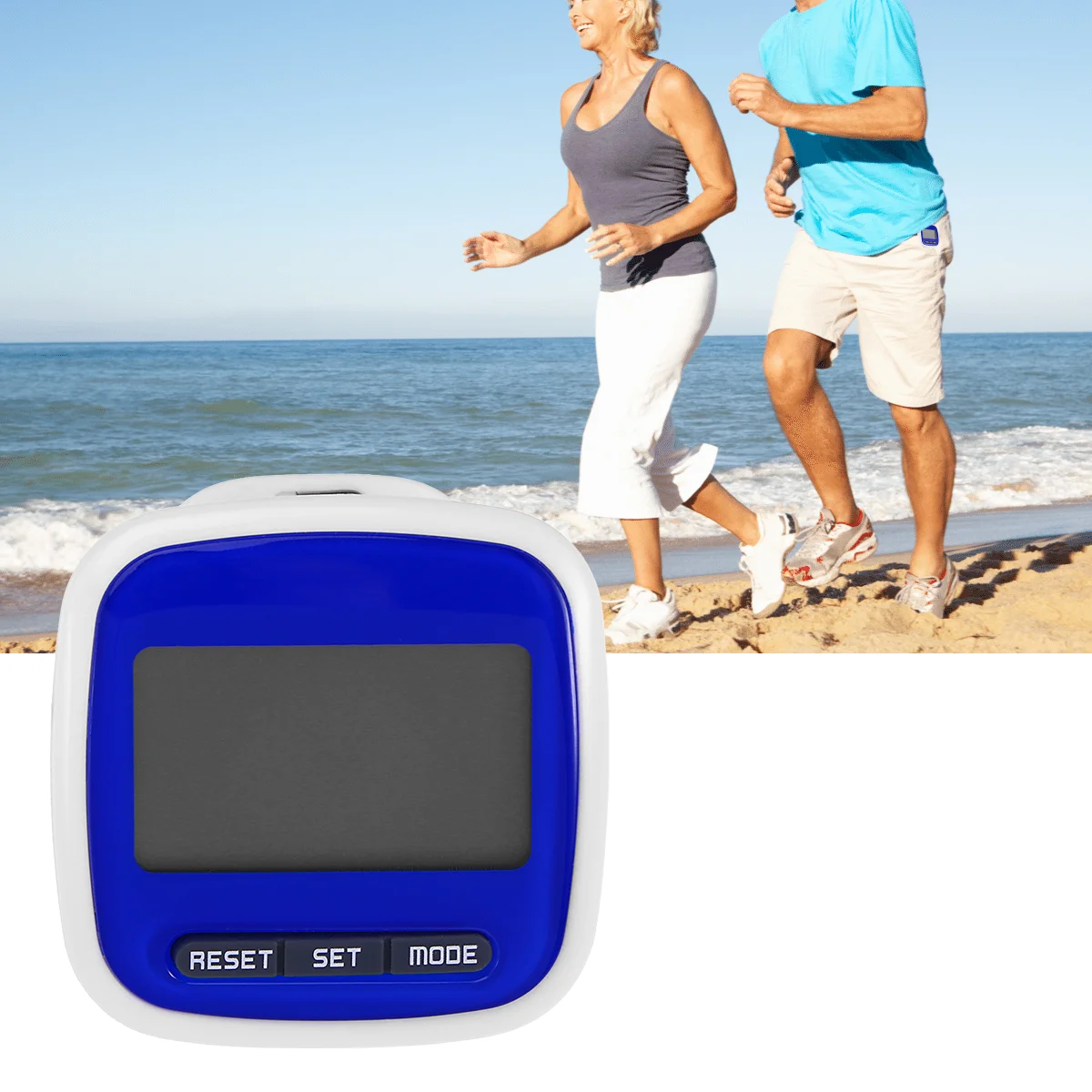 Multi-function LED Display Pocket Pedometer Step Counter (Blue)